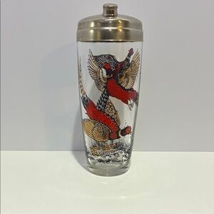 Vintage MCM Hazel-Atlas Pheasant Cocktail Shaker